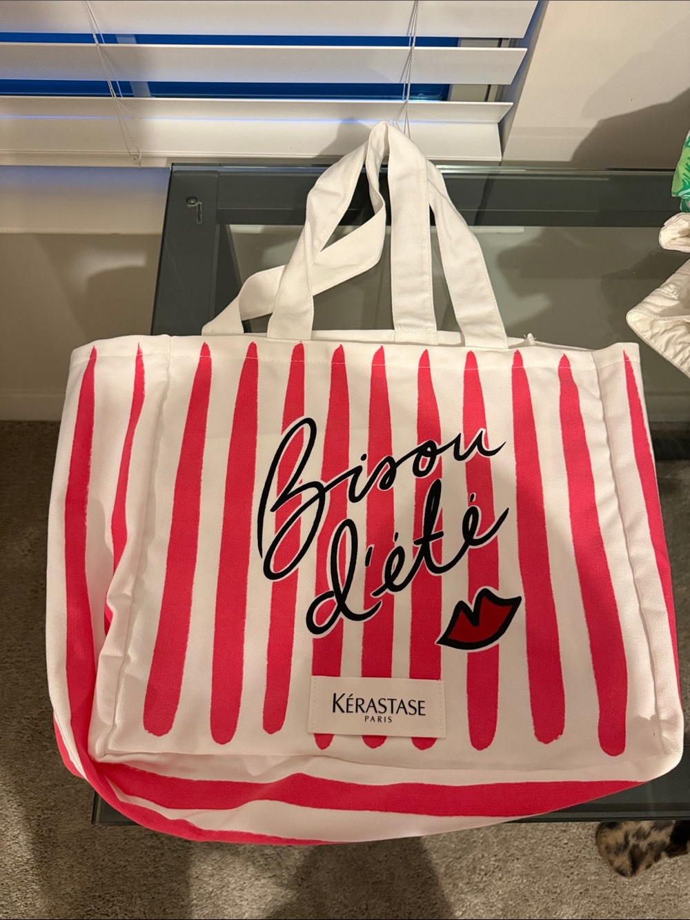Kérastase Pink and White Striped Tote Bag - Bisou d'été